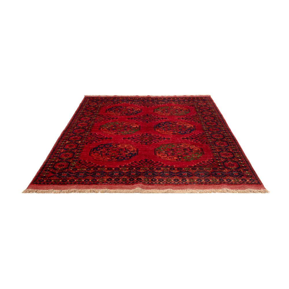 Alfombra afgana - Kunduz - 204 x 151 cm - rojo