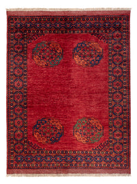 Alfombra afgana - Kunduz - 198 x 155 cm - rojo