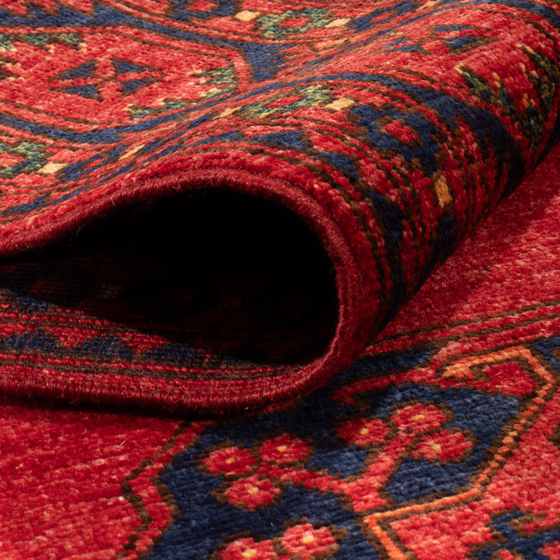 Alfombra afgana - Kunduz - 198 x 155 cm - rojo