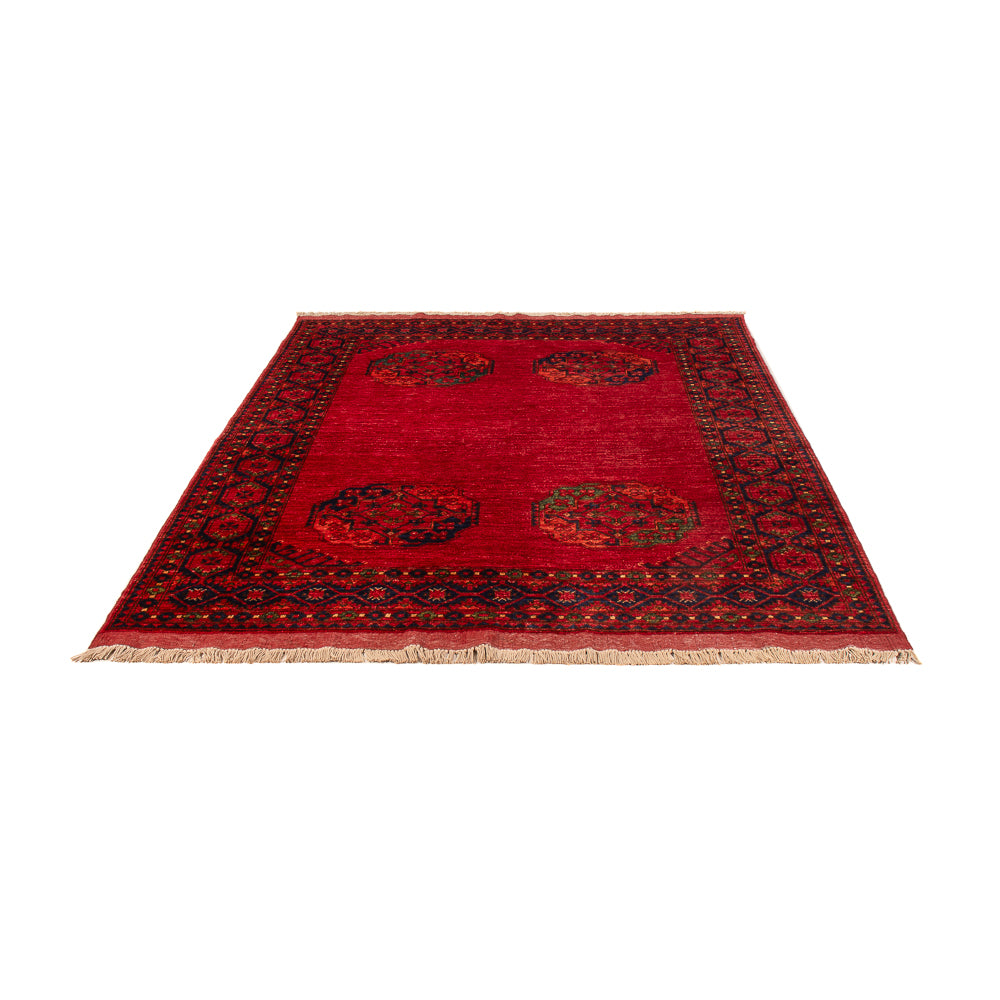 Alfombra afgana - Kunduz - 198 x 155 cm - rojo
