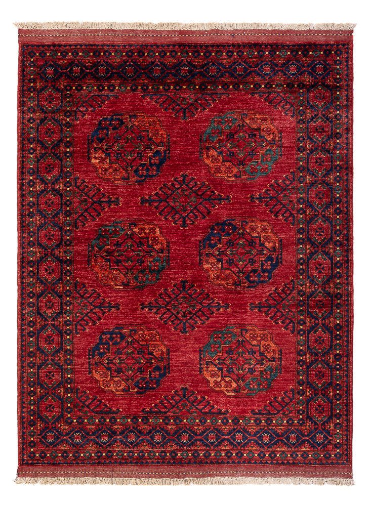 Alfombra afgana - Kunduz - 200 x 155 cm - rojo