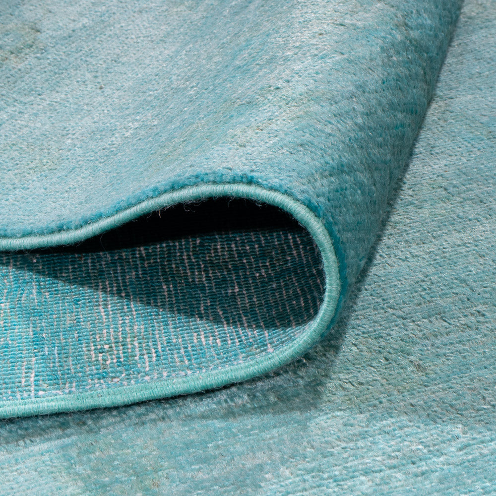 Alfombra Ziegler - Moderna - Vintage/revestido - 193 x 148 cm - turquesa