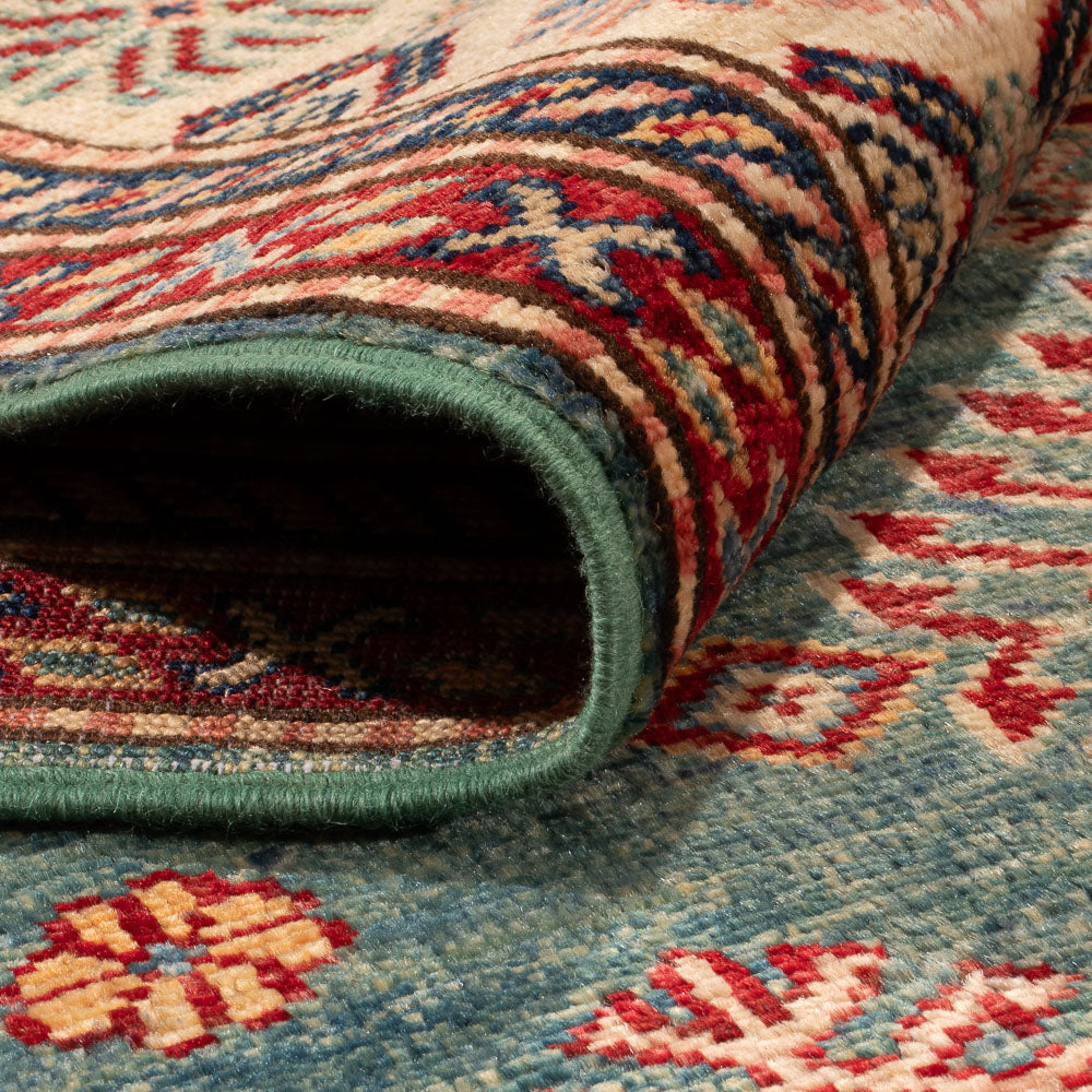 Alfombra Ziegler - Kazak - Real - 183 x 121 cm - verde marino