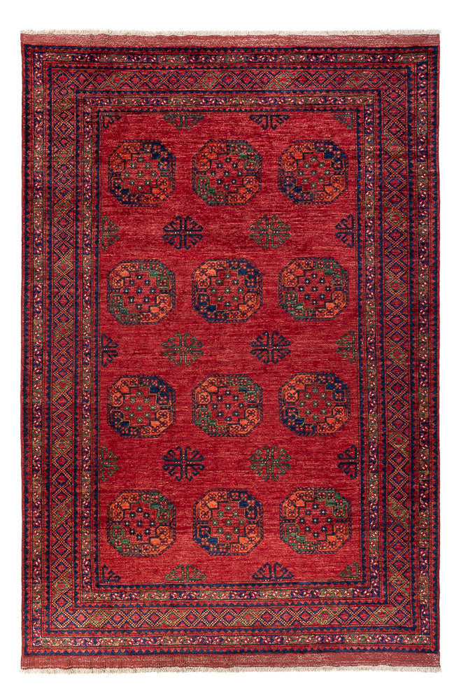 Alfombra afgana - Kunduz - 307 x 207 cm - rojo