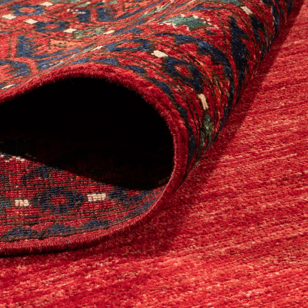 Alfombra afgana - Kunduz - 294 x 203 cm - rojo