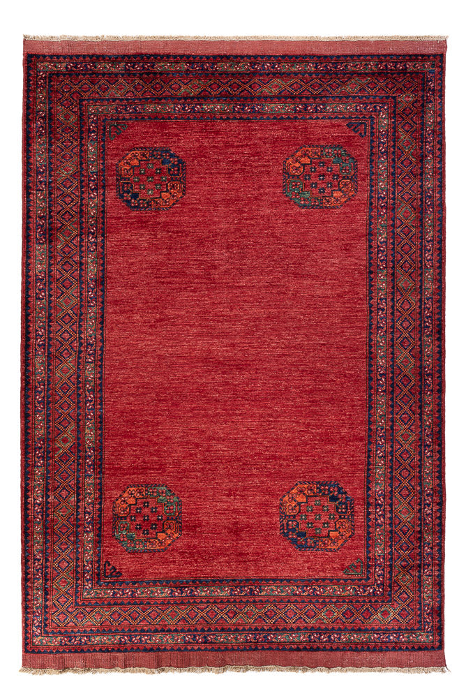 Alfombra afgana - Kunduz - 294 x 206 cm - rojo