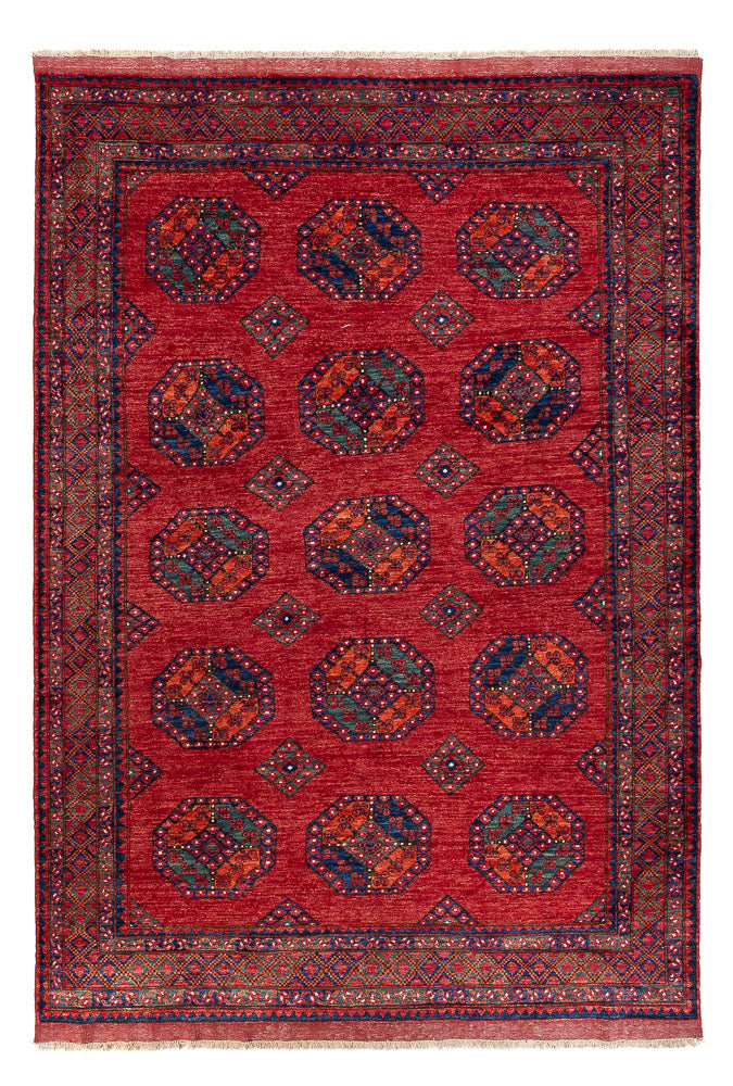 Alfombra afgana - Kunduz - 297 x 207 cm - rojo