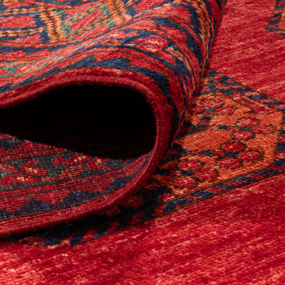 Alfombra afgana - Kunduz - 305 x 203 cm - rojo