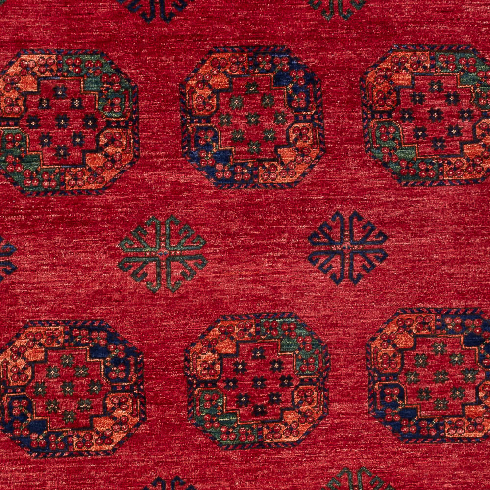 Alfombra afgana - Kunduz - 298 x 201 cm - rojo