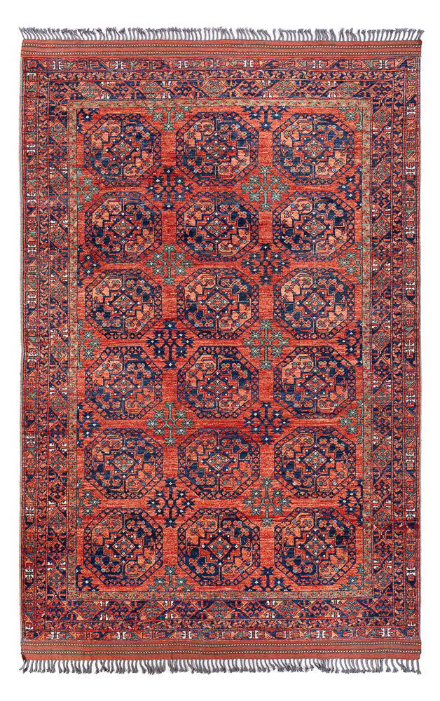 Alfombra afgana - Kunduz - 298 x 205 cm - rojo claro