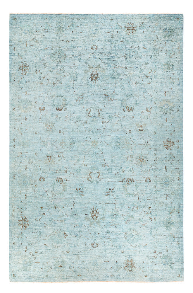 Alfombra Ziegler - Moderna - Vintage/revestido - 300 x 202 cm - azul claro