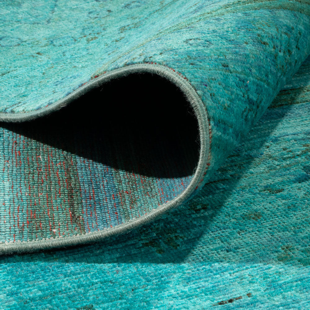 Alfombra Ziegler - Moderna - Vintage/revestido - 314 x 204 cm - turquesa