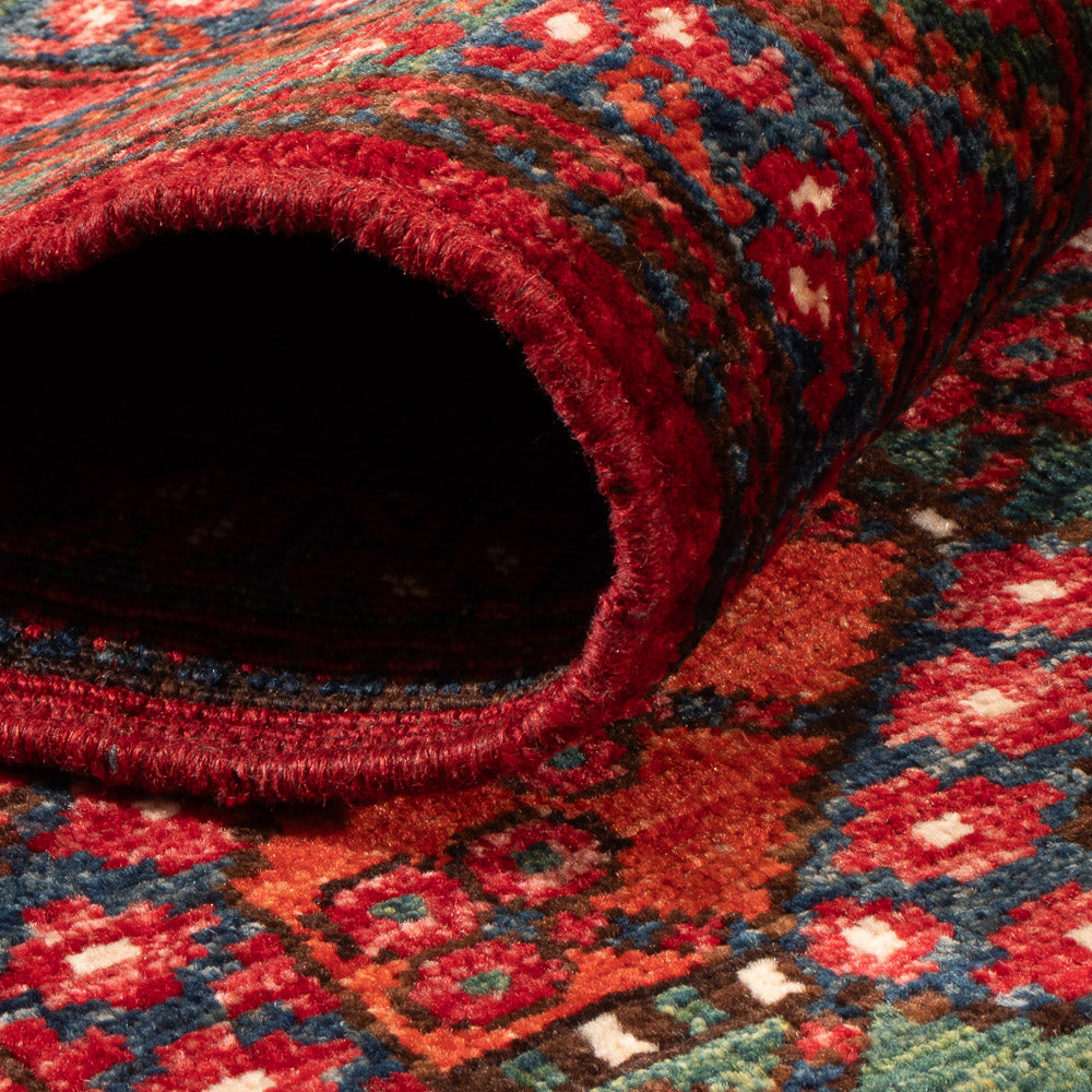 Alfombra de pasillo Alfombra afgana - Kunduz - 291 x 87 cm - rojo