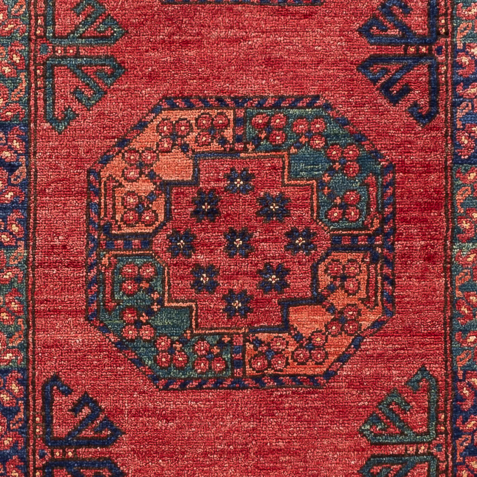 Alfombra de pasillo Alfombra afgana - Kunduz - 260 x 83 cm - rojo