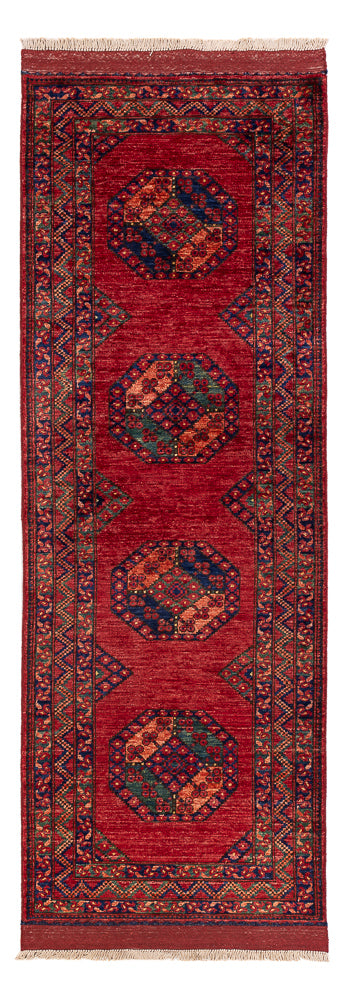 Alfombra de pasillo Alfombra afgana - Kunduz - 237 x 83 cm - rojo