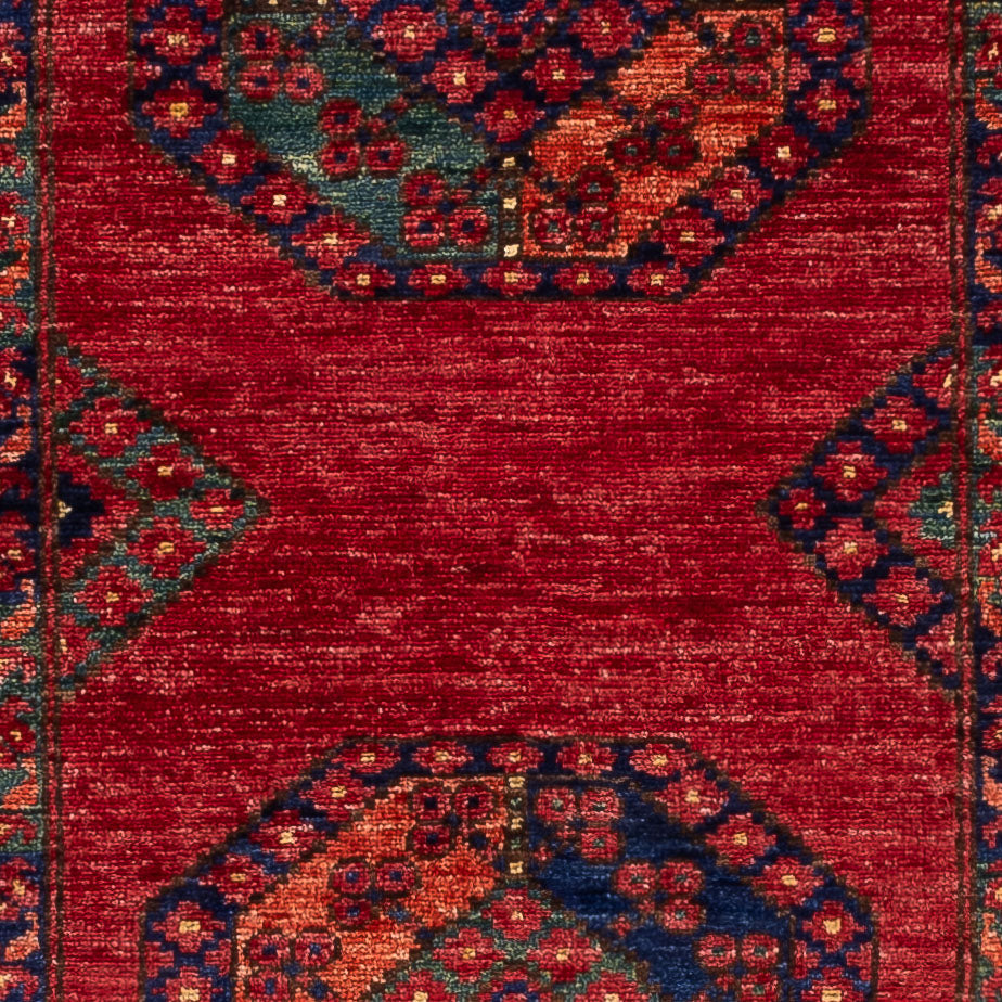 Alfombra de pasillo Alfombra afgana - Kunduz - 237 x 83 cm - rojo