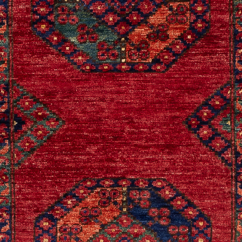 Alfombra de pasillo Alfombra afgana - Kunduz - 237 x 83 cm - rojo