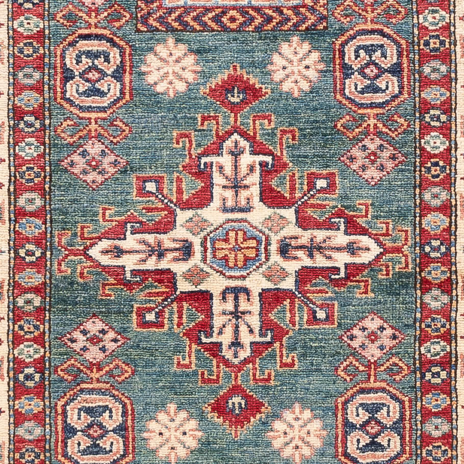 Alfombra de pasillo Alfombra Ziegler - Kazak - 253 x 79 cm - verde oscuro
