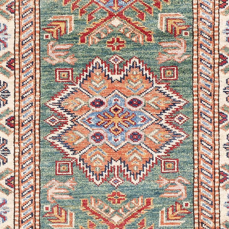 Alfombra de pasillo Alfombra Ziegler - Kazak - 244 x 75 cm - verde claro