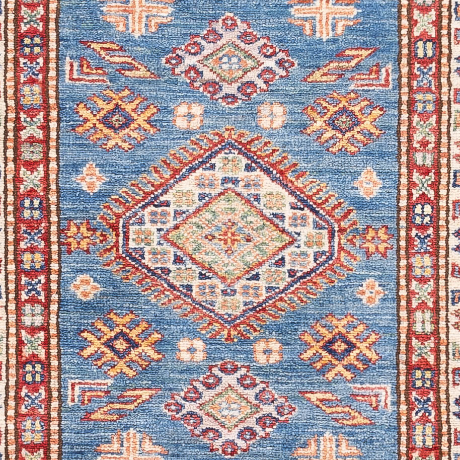 Alfombra de pasillo Alfombra Ziegler - Kazak - 256 x 74 cm - azul
