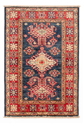 Alfombra Ziegler - Kazak - Real - 92 x 59 cm - azul petróleo