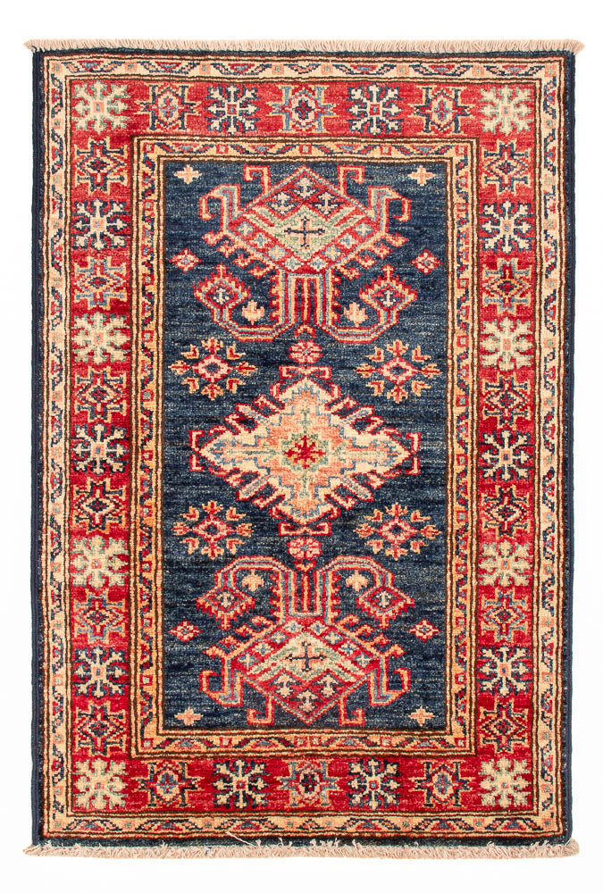 Alfombra Ziegler - Kazak - Real - 92 x 59 cm - azul petróleo