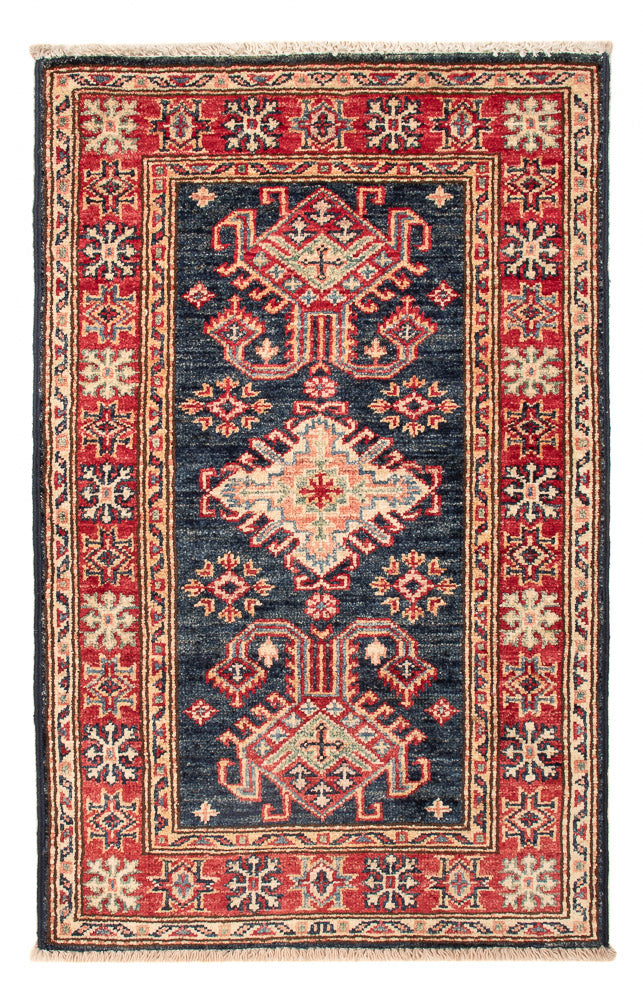 Alfombra Ziegler - Kazak - Real - 90 x 58 cm - azul oscuro