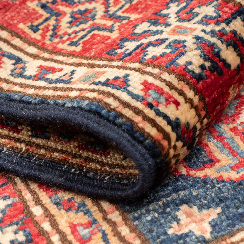 Alfombra Ziegler - Kazak - Real - 90 x 58 cm - azul oscuro