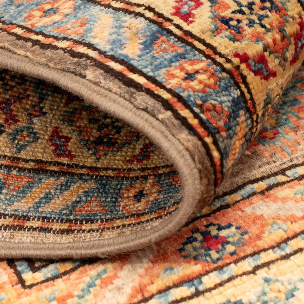 Alfombra Ziegler - Kazak - Real - 91 x 60 cm - verde oliva