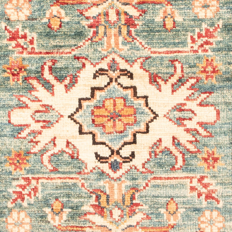 Alfombra Ziegler - Kazak - Real - 91 x 59 cm - verde claro