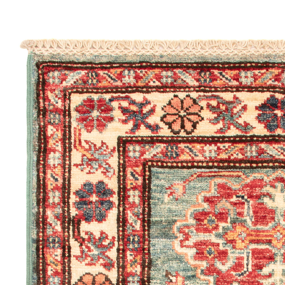 Alfombra Ziegler - Kazak - Real - 91 x 59 cm - verde claro