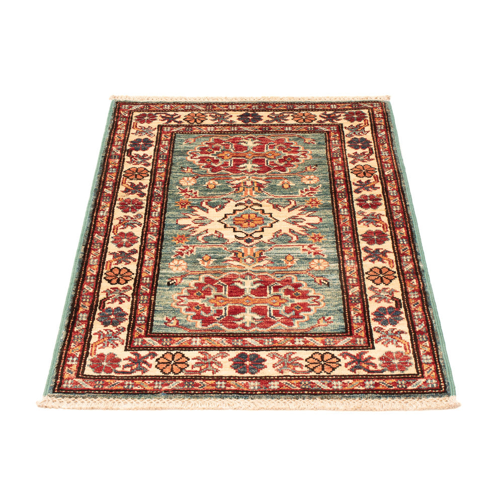 Alfombra Ziegler - Kazak - Real - 91 x 59 cm - verde claro