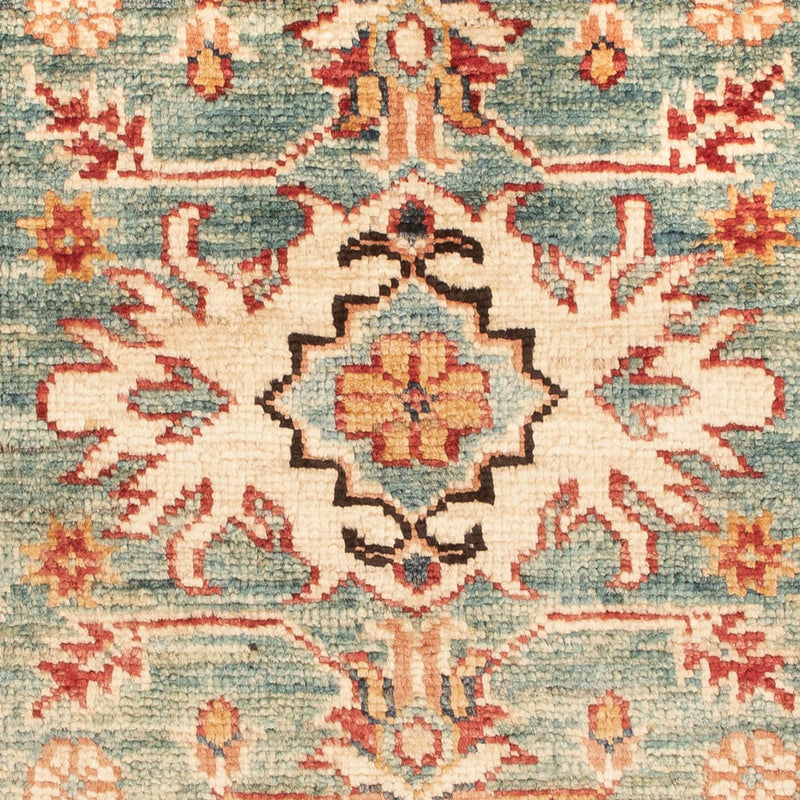 Alfombra Ziegler - Kazak - Real - 92 x 57 cm - verde claro