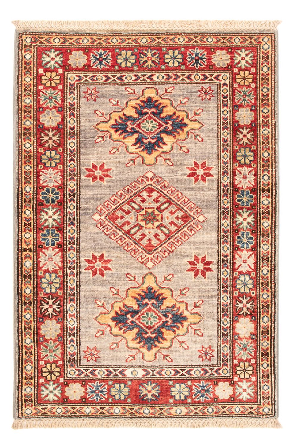 Alfombra Ziegler - Kazak - Real - 92 x 61 cm - gris claro
