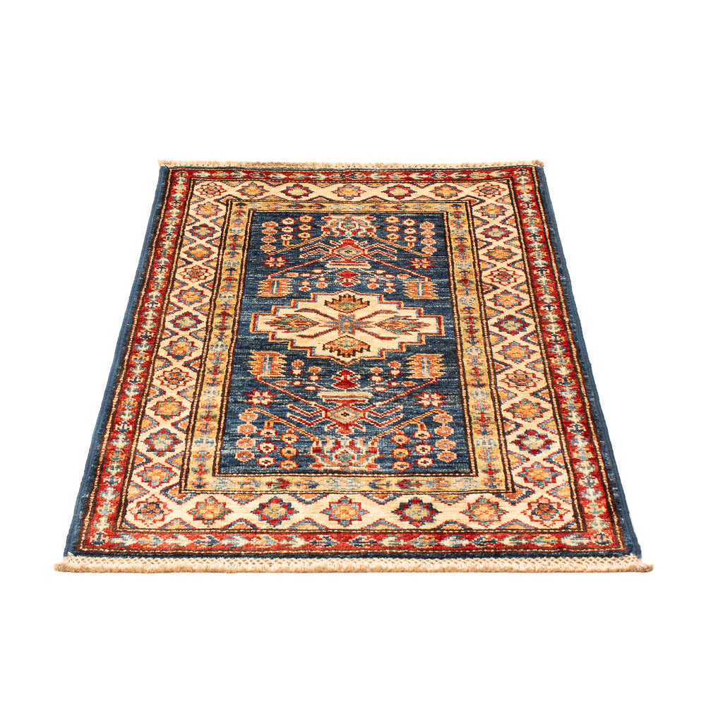 Alfombra Ziegler - Kazak - Real - 95 x 58 cm - azul petróleo