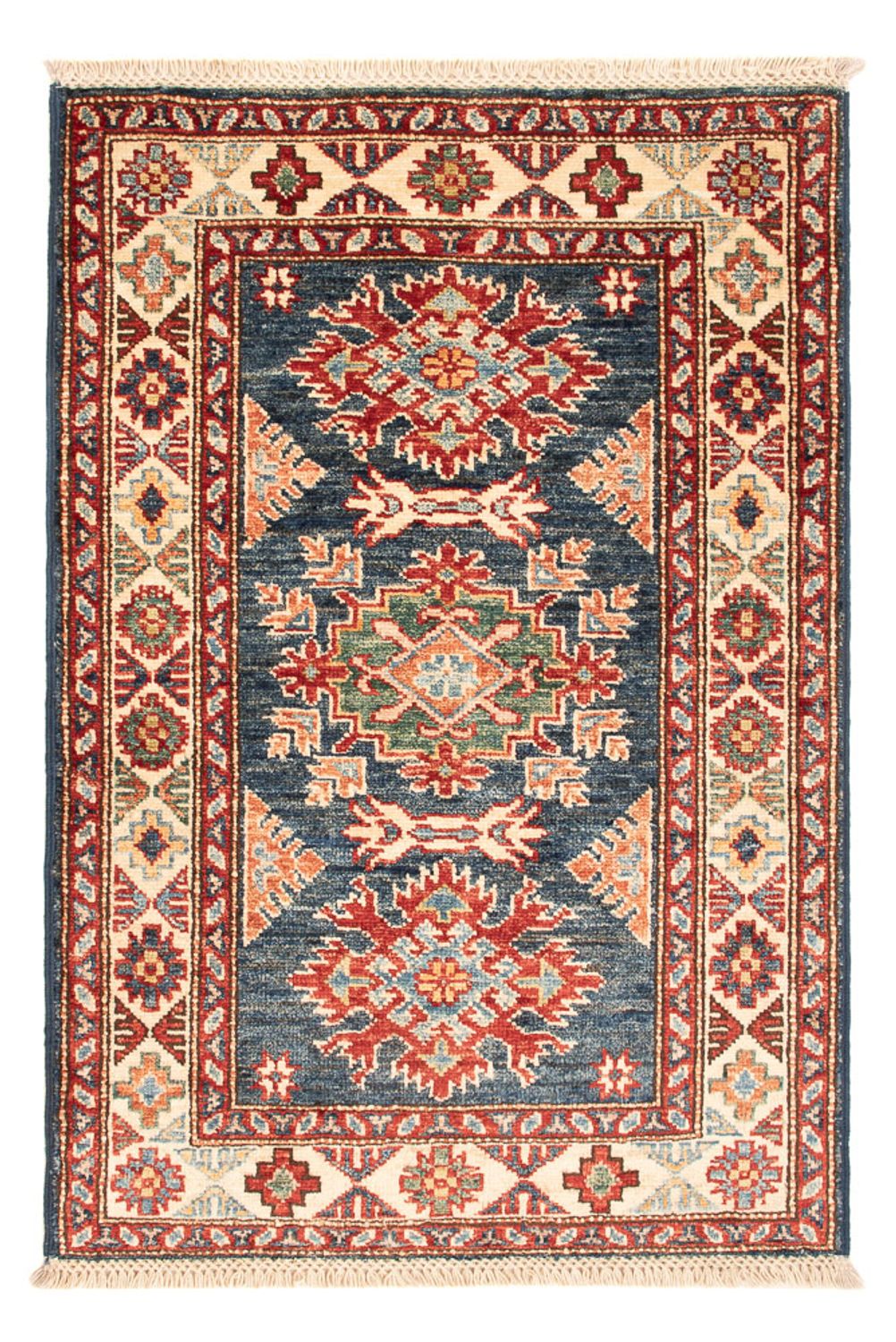 Alfombra Ziegler - Kazak - Real - 90 x 60 cm - azul petróleo