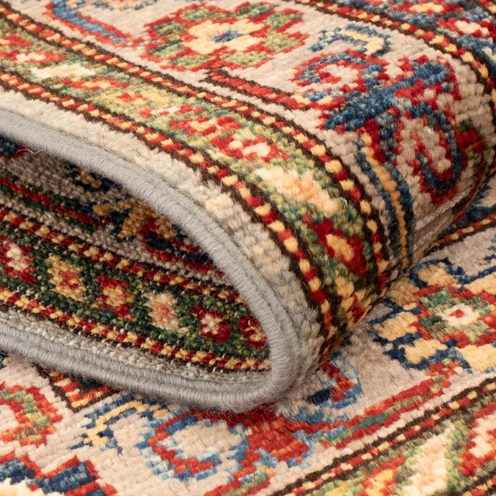 Alfombra Ziegler - Kazak - Real - 88 x 56 cm - verde claro