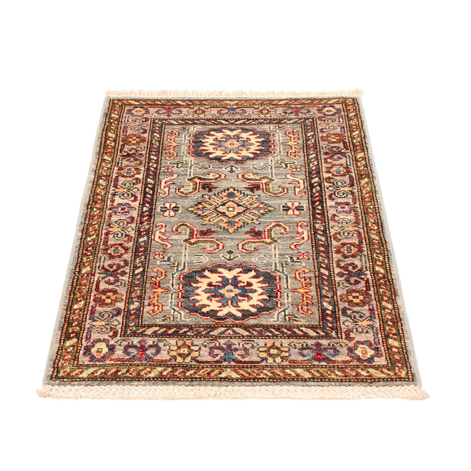 Alfombra Ziegler - Kazak - Real - 89 x 60 cm - verde claro