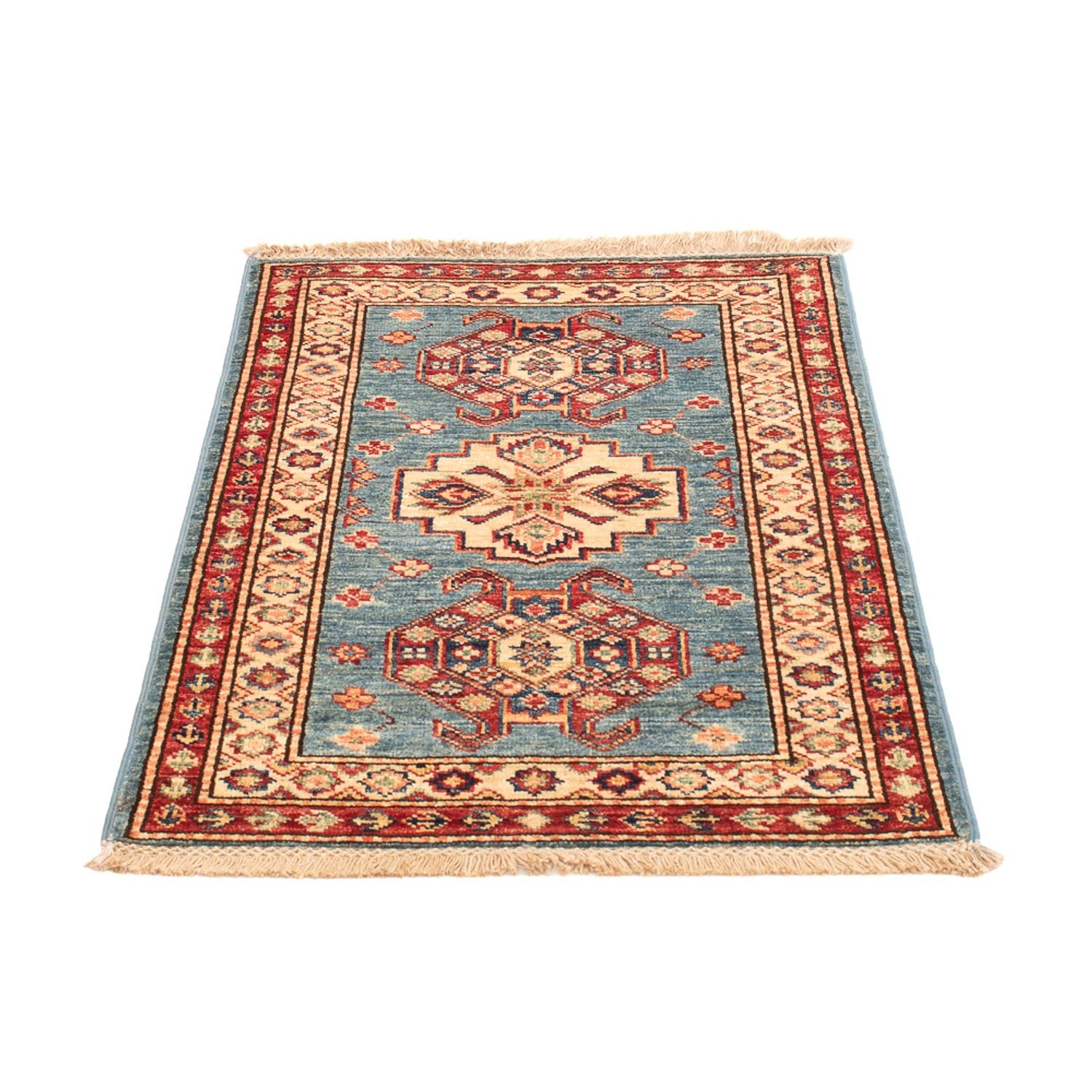 Alfombra Ziegler - Kazak - Real - 88 x 59 cm - azul