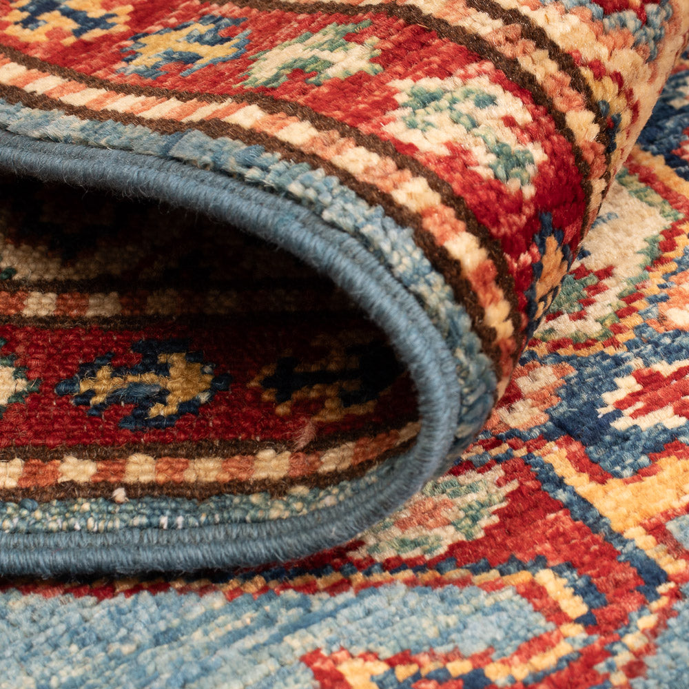 Alfombra Ziegler - Kazak - Real - 90 x 62 cm - azul