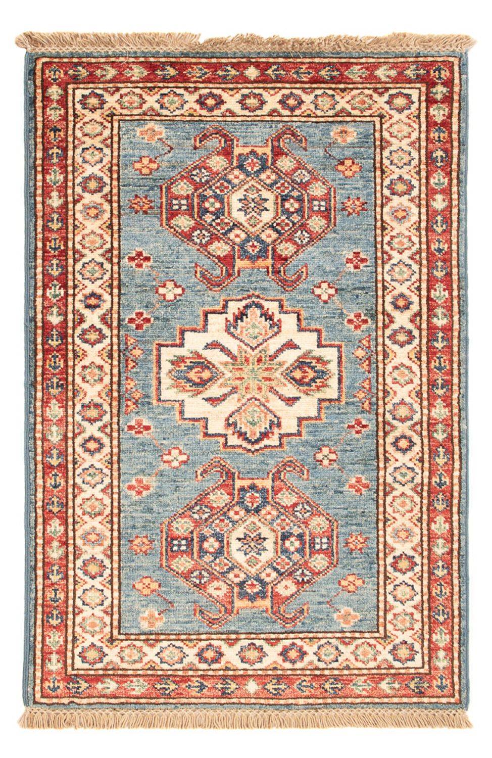 Alfombra Ziegler - Kazak - Real - 90 x 60 cm - azul claro