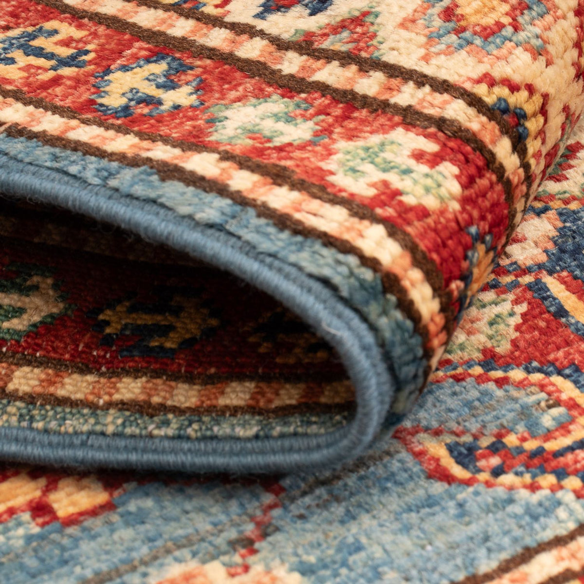 Alfombra Ziegler - Kazak - Real - 90 x 60 cm - azul claro