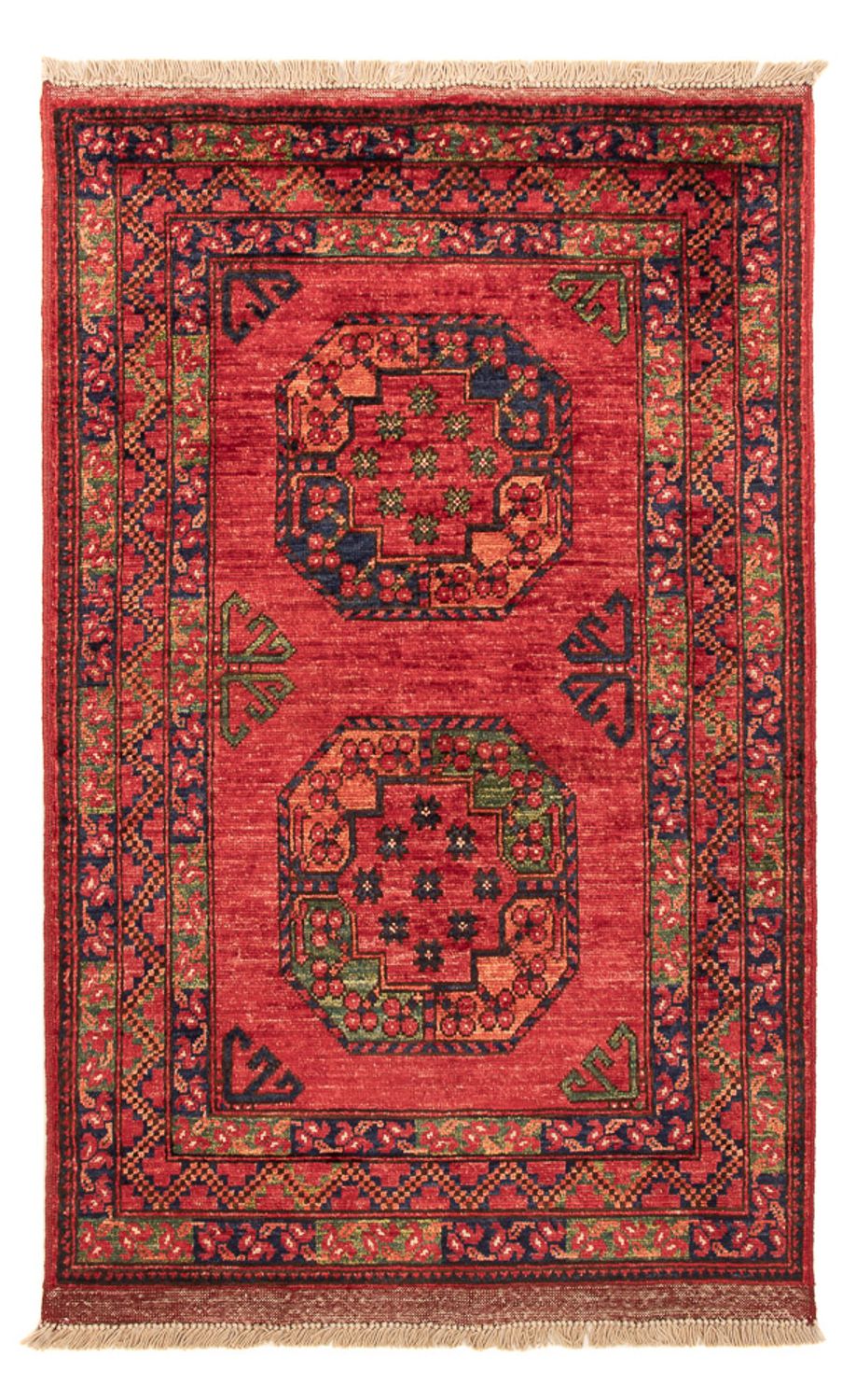 Alfombra afgana - 126 x 82 cm - rojo