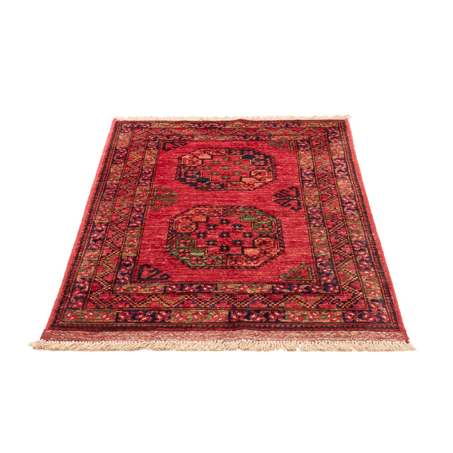 Alfombra afgana - 126 x 82 cm - rojo