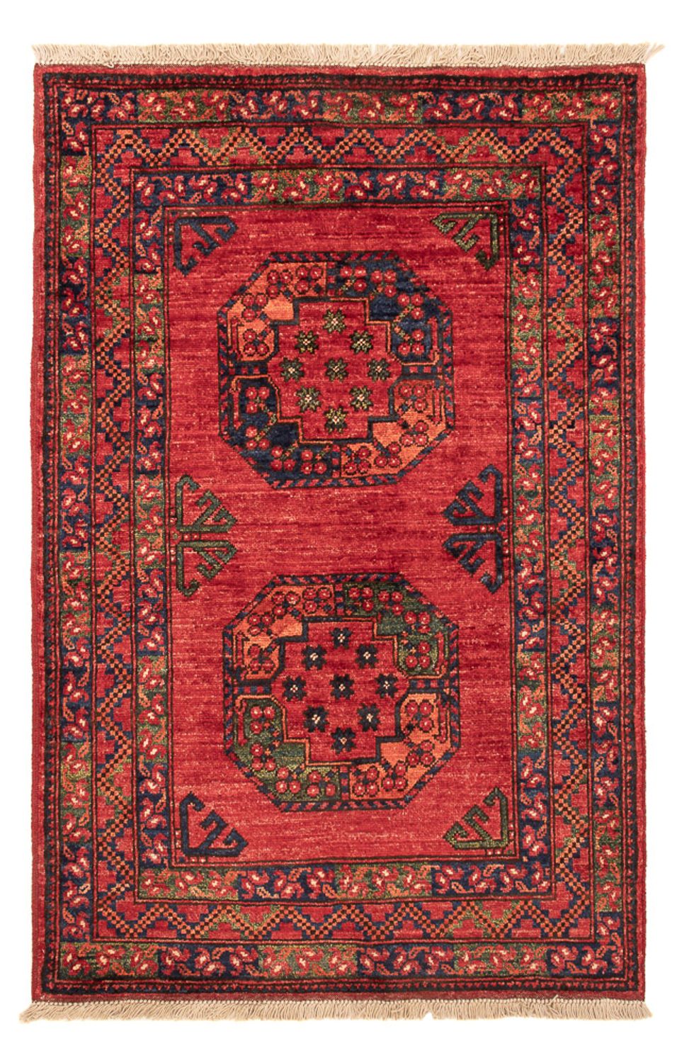Alfombra afgana - 126 x 84 cm - rojo