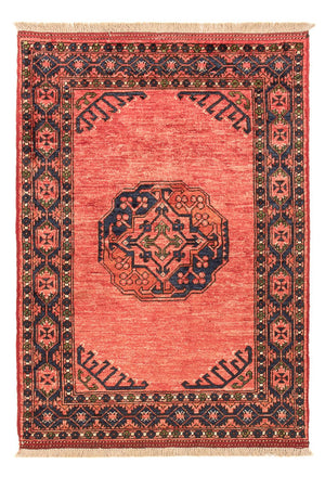 Alfombra afgana - 120 x 85 cm - rojo claro