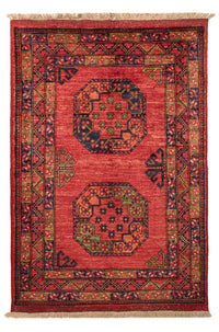 Alfombra afgana - 125 x 87 cm - rojo
