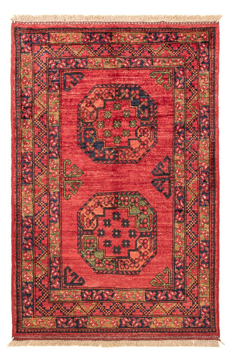 Alfombra afgana - 127 x 85 cm - rojo