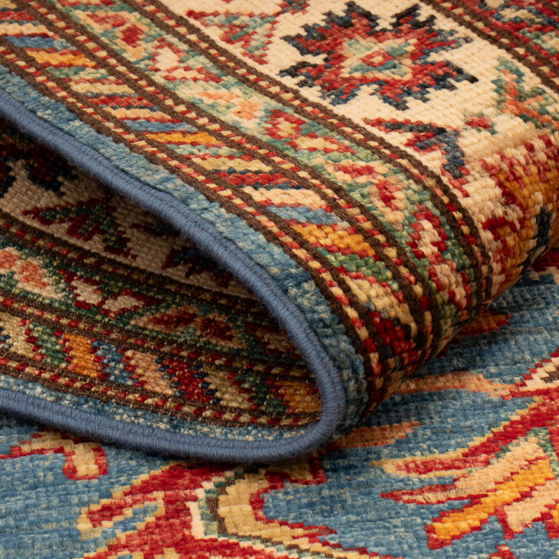 Alfombra Ziegler - Kazak - Real - 125 x 83 cm - azul