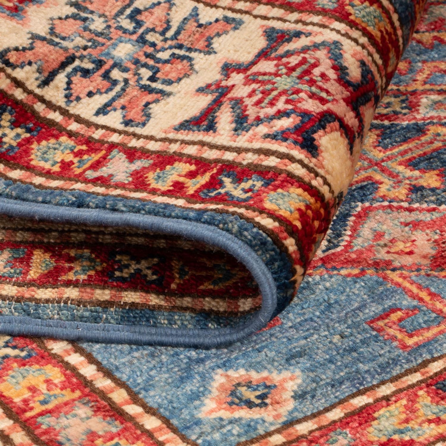 Alfombra Ziegler - Kazak - Real - 125 x 82 cm - azul